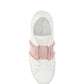 Open Sneaker In Calfskin Leather - White / Pink