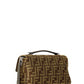 FF Tapestry Baguette Chain Midi Bag - Brown