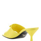 Brushed Leather Heeled Slides - Yellow