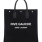 Rive Gauche N/S Tote Bag In Printed Canvas And Leather - Black