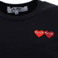 Double Heart T-shirt -  Black