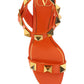 Roman Stud Calfskin Sandal 60MM - Orange