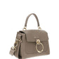 Mini Tess Day Bag in Grained & Shiny Calfskin - Powder