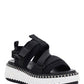 Lilli Sporty Flat Sandal In Recycled Textile - Black
