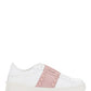 Open Sneaker In Calfskin Leather - White / Pink