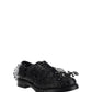 Brushed Leather Derby Shoes with Appliqués - Black