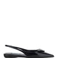 Brushed Leather Slingback Ballerinas - Black