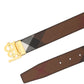 Reversible Monogram Motif Check Belt - Brown / Black