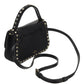 Small Rockstud Grainy Calfskin Handbag - Black