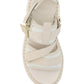 Lilli Sporty Flat Sandal In Recycled Textile - White