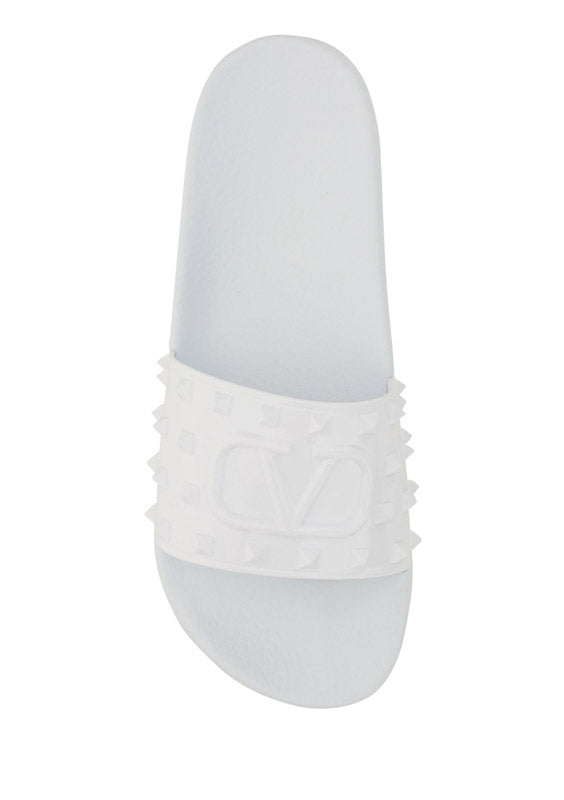 Rubber Summer Vlogo Signature Slide Sandal - White