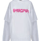 Slime Double Long Sleeve Hooded T-Shirt In Black - White