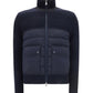 Padded Wool Cardigan - Navy