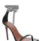 Giorgia Crystal Ankle Wrap Sandal - Black