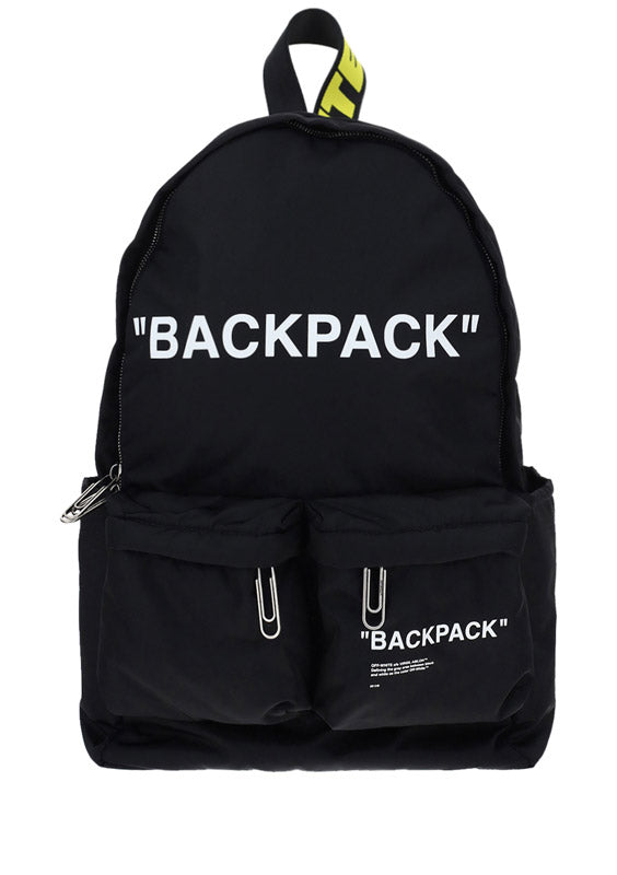 Quote Nylon Backpack - Black/White