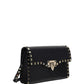 Small Rockstud Grainy Calfskin Crossbody Bag - Black