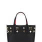 Cabata Empire Spike Studded Leather Tote Bag - Black