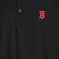 Icon Stripe Placket Cotton Piqué Polo Shirt - Black