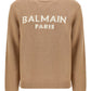 Marino Wool Sweater Logo - Beige