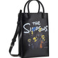 The Simpons TM &© 20TH Television Mini Shopping Bag In Shiny Calfskin - Black