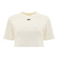 Off Stamp Ribbed Cropped Tee - White