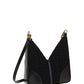 Mini Cut Out Bag in 4g eEmbroidered Canvas With Chain - Black