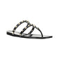 Rockstud Flat Rubber Sandal - Black