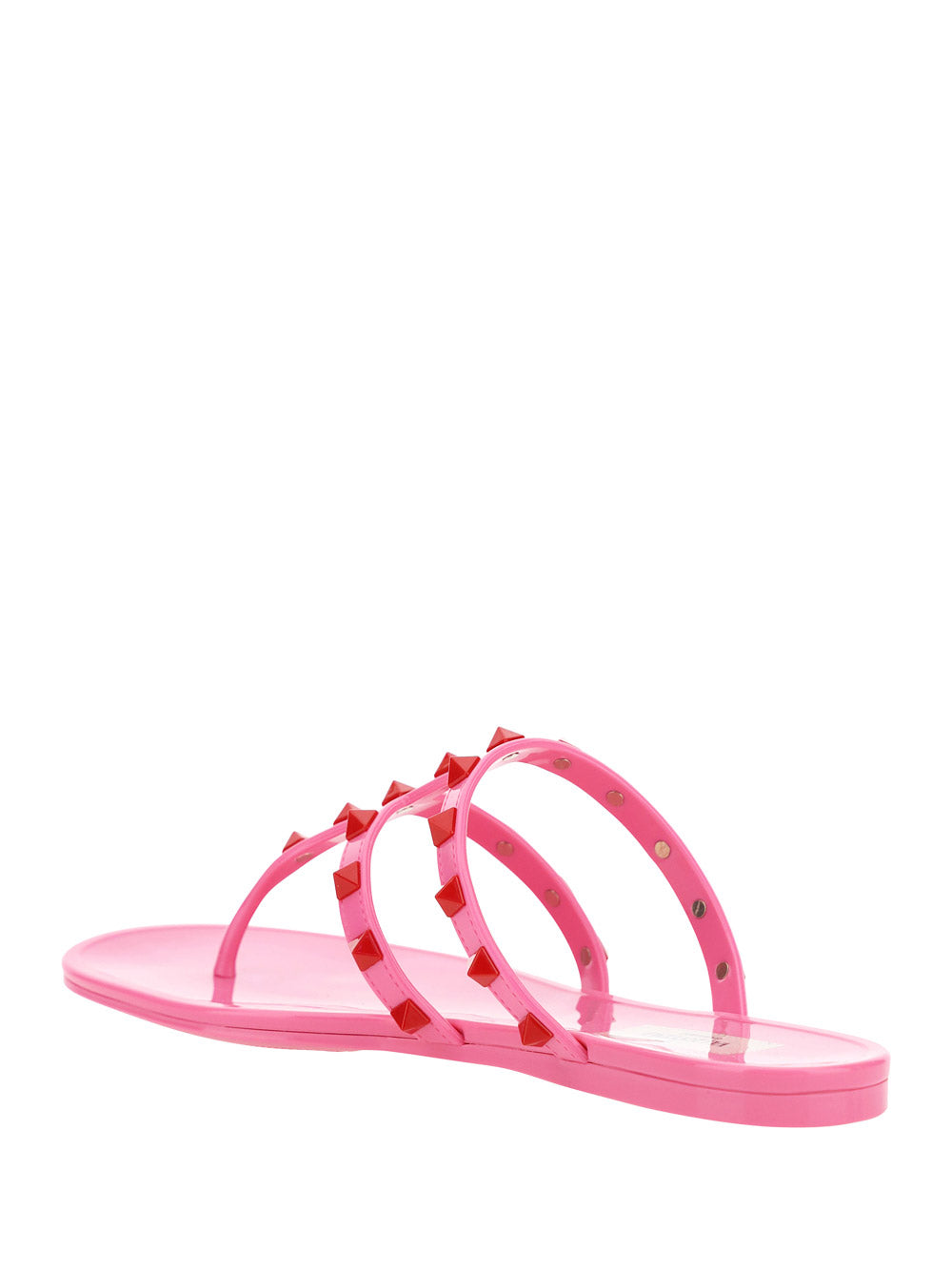 Rockstud Flat Rubber Sandal - Pink.