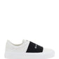 Sneakers In Leather With Givenchy Webbing - Black / White