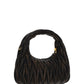 Miu Wander Matelassé Nappa Leather Mini Hobo Bag - Sand/Coffee