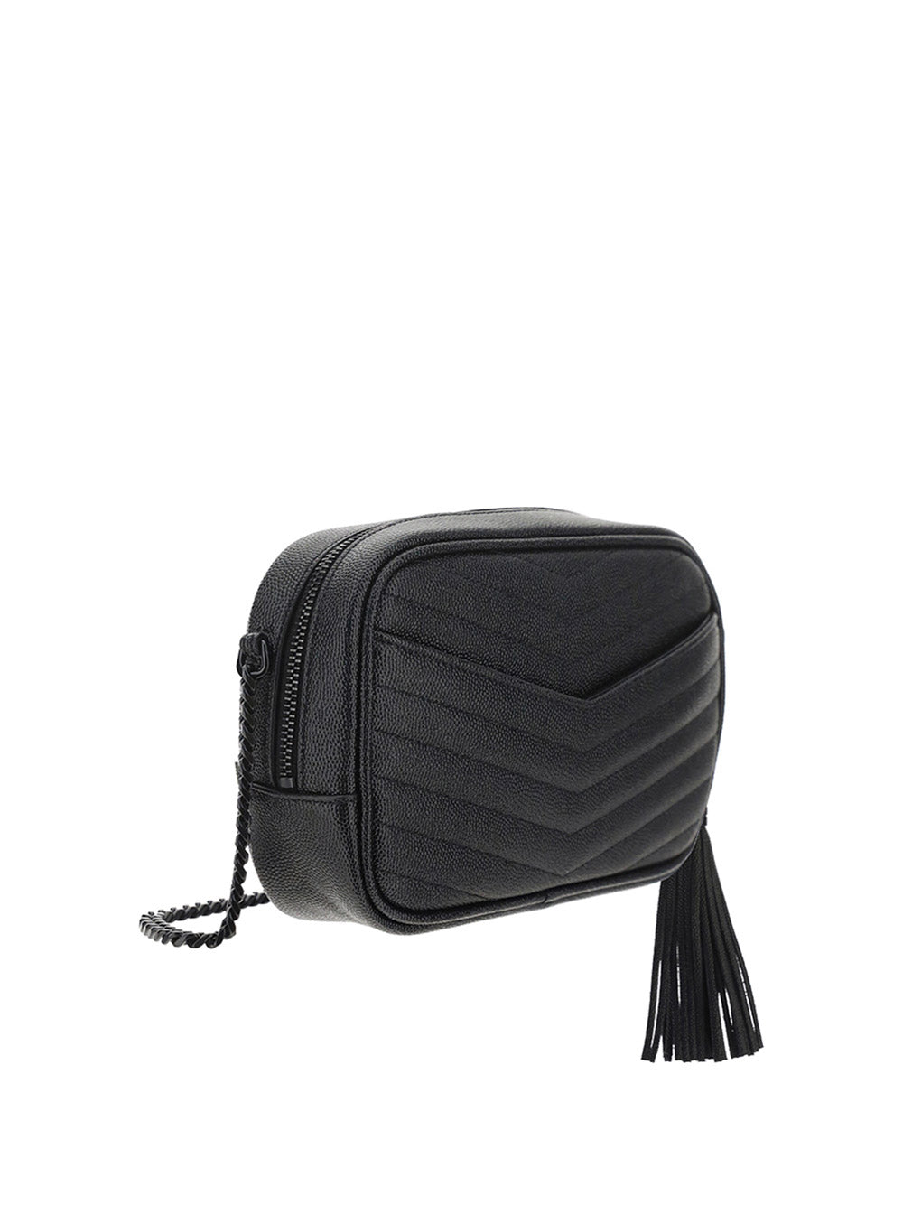 Lou Mini Bag in Quilted Grain de Poudre Embossed Leather - Black