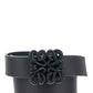 Reversible Inflated Anagram Belt in Soft Calfskin - Anthracite/Onyx Blue