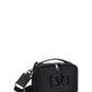 Lacquered Vlogo Signature Leather Crossbody Bag - Black