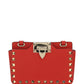 Rockstud Smartphone Leather Crossbody Bag - Red