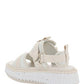 Lilli Sporty Flat Sandal In Recycled Textile - White