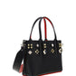Cabata Empire Spike Studded Leather Tote Bag - Black