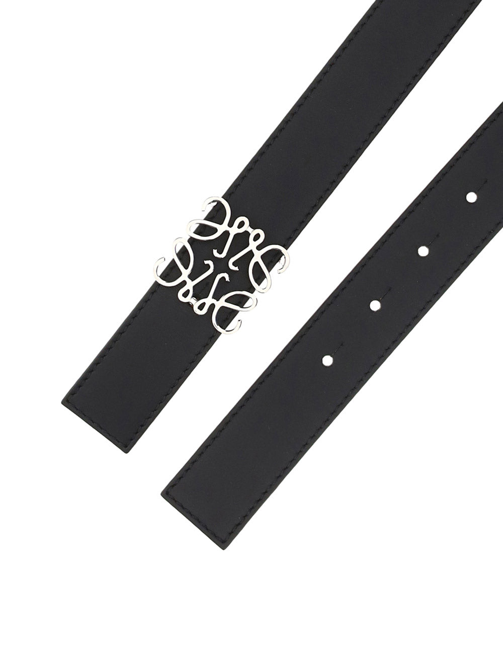 Anagram Belt in Smooth Calfskin -  Black / Tan / Palladium