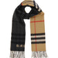 Contrast Check Cashmere Scarf - Archive Beige / Black