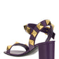 Roman Stud Calfskin Sandal 60MM - Purple