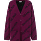 Allover Logo Cardigan - Purple