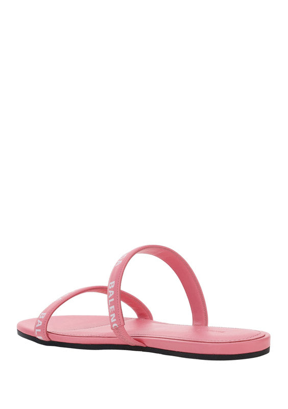 Allover Logo Flat Sandals - Pink