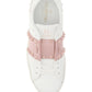 Open Sneaker In Calfskin Leather - White / Pink