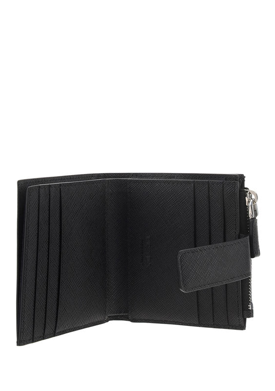 Saffiano Leather Card Holder- Black