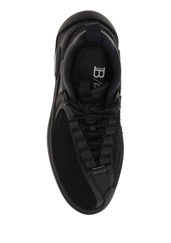 Reflective Material and Mesh B-Runner Sneakers - Black