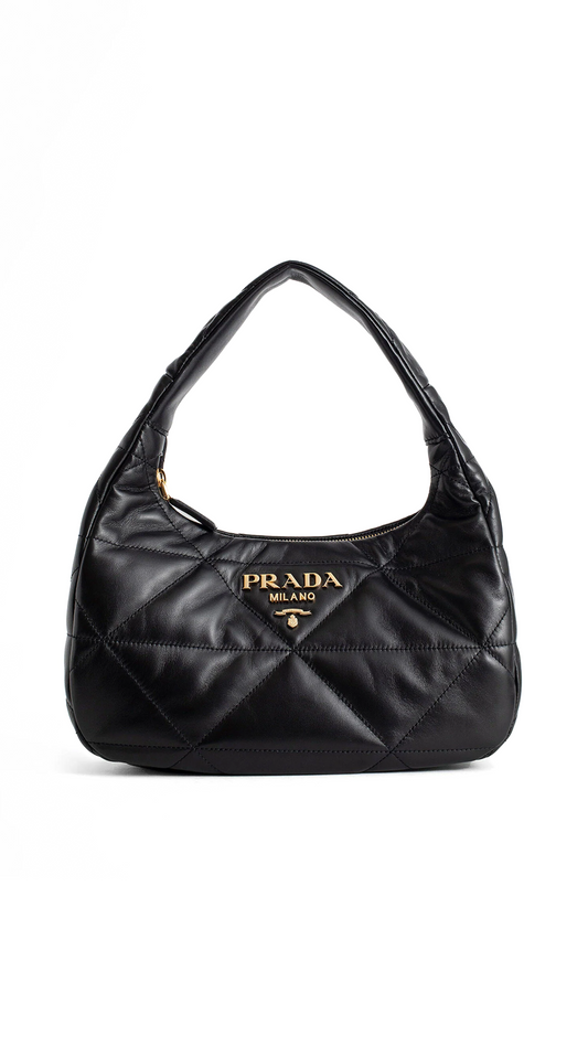 Medium Topstitched Nappa-leather Bag - Black
