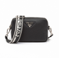 Leather Bag with Shoulder Strap - Black