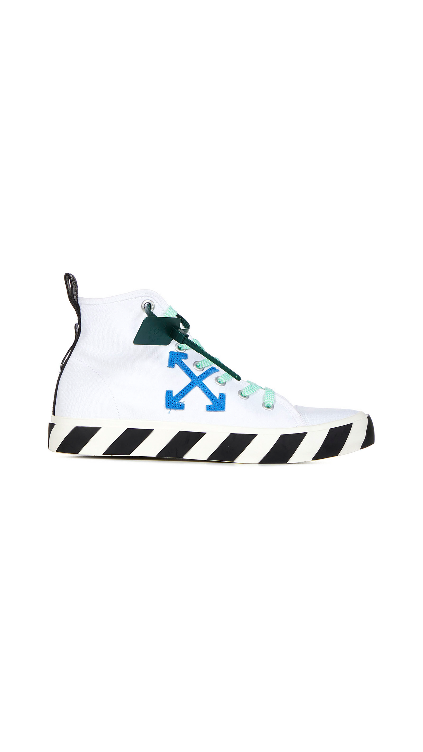 Mid Top Vulcanized Sneakers - White/Black/Blue/Green