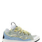 Leather Curb Sneakers - Grey / Blue