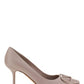 VLogo Signature Embellishment Calfskin Pump - Poudre