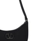 Mini Vlogo Signature Grainy Calfskin Hobo Bag - Black